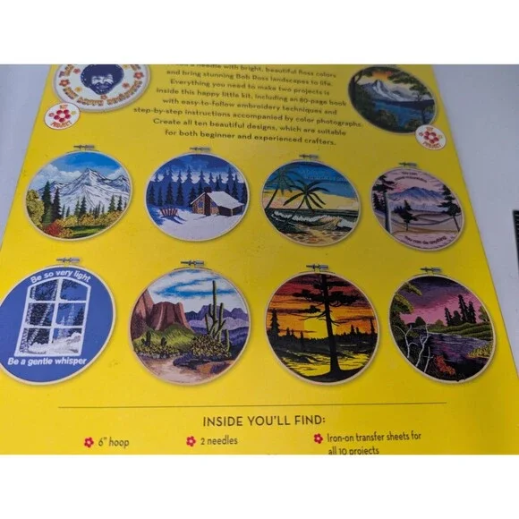 Bob Ross Embroidery Kit 10 Unique Designs Everything Included New in Box - Picture 4 of 5